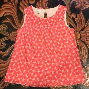 Anthropologie Weston Wear Eyelet Lace Coral Top M